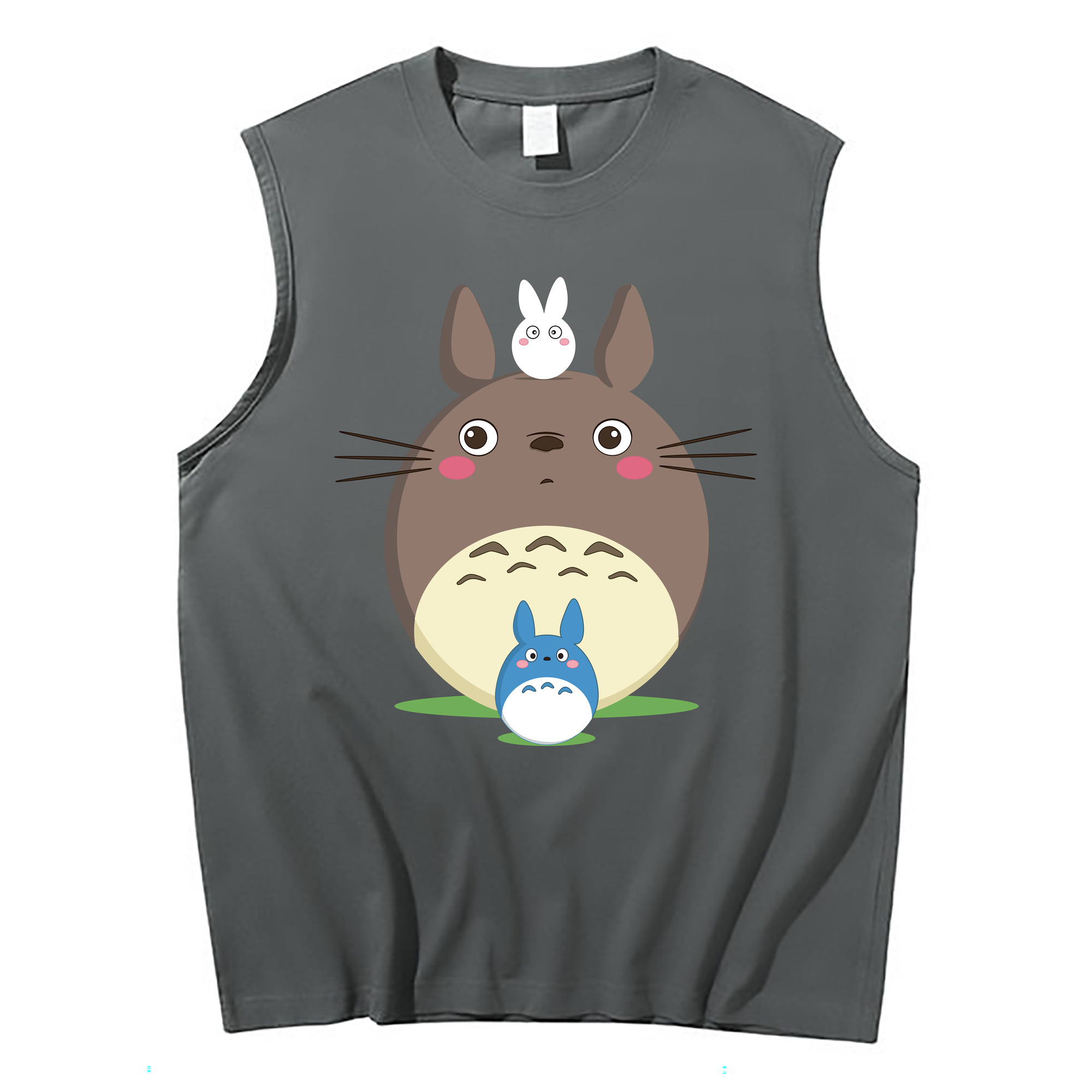 （画像用） となりのトトロ 草壁メイ 草壁サツキ My Neighbor Totoro Satsuki Kusakabe Mei Kusakabe コットン100％タンクトップ（フロントプリント）
